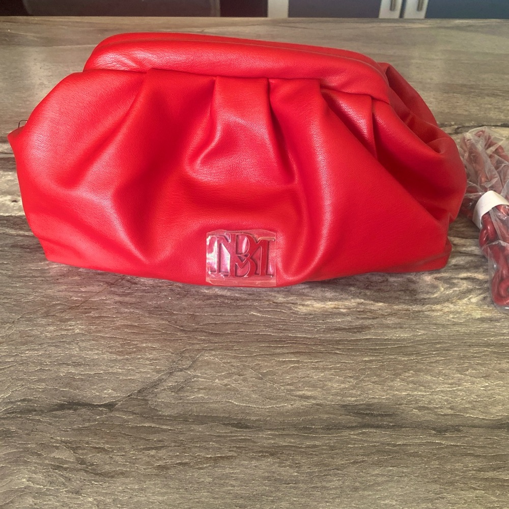Badgley Mischka Red Pouch Bag NWT